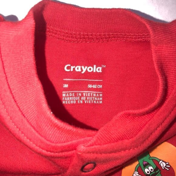 Nwt Infant 3M Crayola Graphic LS One Piece Footed Pajamas - Picture 2 of 5